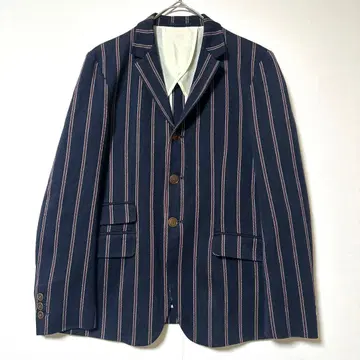 GGD 스트라이프 테일러드 자켓 네이비 일본제 M 상당 yR
