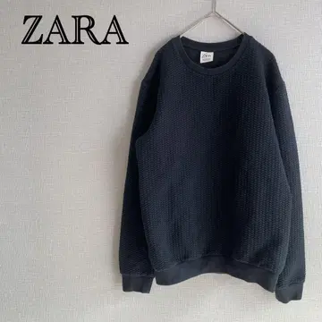 [ 자라 ] ZARA 다크 네이비 크루넥 맨투맨 M