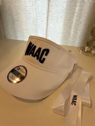 WAAC 화이트 바이저 프리 사이즈
