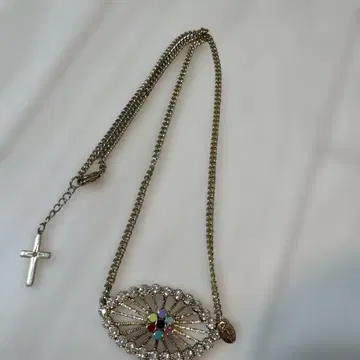 미사용 joujou 컬러풀 스톤의 오벌 목걸이