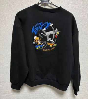 새상품 SEQUENZ 톰과 제리 자수 크루넥 맨투맨 L