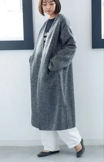 나노 유니버스 리버서블 코트 그레이 체크