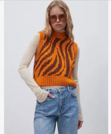zara 완판 애니멀 무늬 니트 베스트