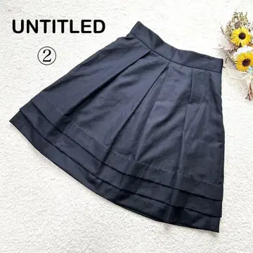 [언타이틀 UNTITLED] 플레어 스커트 미니 기장 일본제 네이비 계열