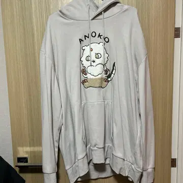 ANOKO 캐릭터 자수 후드티 4L 그레이 치이카와 (먼작귀) 아노코