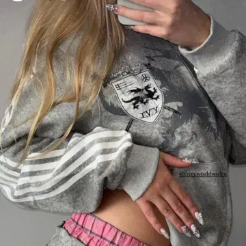 cozy worldwide 지퍼 후드티 그레이 S 사이즈 y2k 그런지