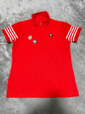 르꼬끄 스포르티브 여성용 골프 셔츠 빨간색 L 사이즈 [컨디션 최상]