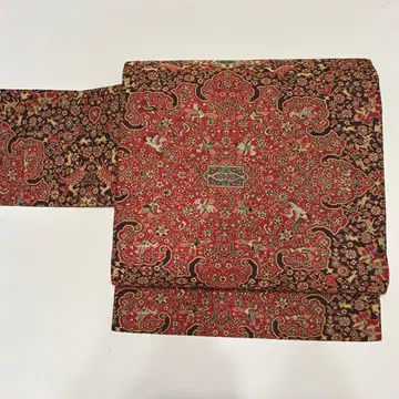 나고야 오비 소하 직조 니시진 비단 중고 블랙 레드 새 so132