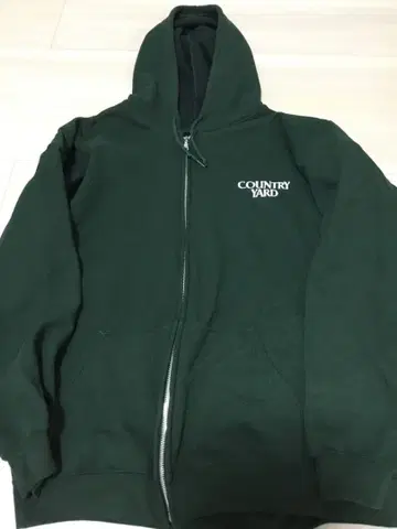 COUNTRY YARD 다크 그린 집업 후드티 XL