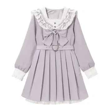 [ DearMyLove ] 세일러 비쥬 레이스 프릴 원피스 무릎 위 M