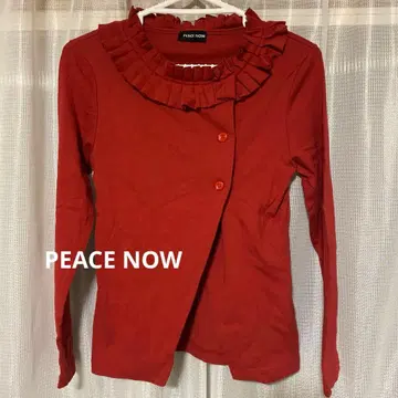 PEACE NOW 프릴 달린 빨간색 긴팔 상의