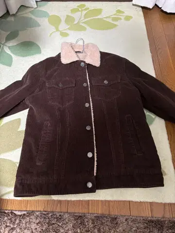 브라운 코듀로이 자켓 보아 옷깃