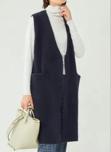 green label relaxing FOX 블렌드 롱 니트 베스트