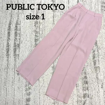 [퍼블릭 도쿄] 턱 팬츠 핑크 1 여성스러운 온오프 깔끔한 S