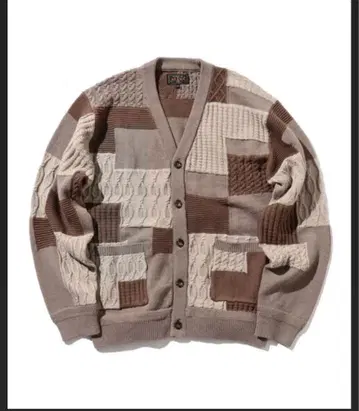 BEAMS PLUS / 5 게이지 코튼 패치워크 자카드 가디건