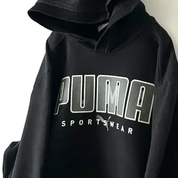 푸마 PUMA 로고 맨투맨 후드티 L 블랙 블랙 구제 의류