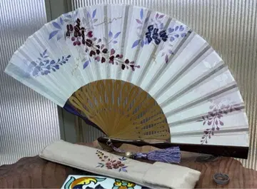 부채 여성용 등향 부채 주머니 포함 꽃무늬 일본 정통의상 소품
