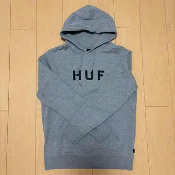 HUF 후드 부착 후드티 그레이 M