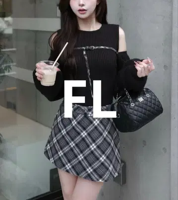 다리치 도킹 미들 허리 니트 미니 원피스 FL