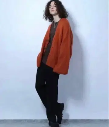 하레 모헤어 볼륨 가디건