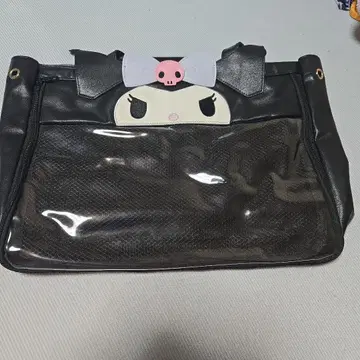 Kuromi 블랙 백 투명 포켓 부착
