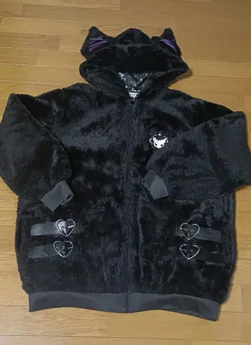 kuromi짱 쿠로미 후드 부착 블랙 자켓