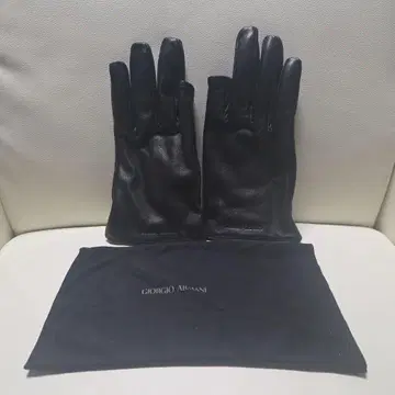 Giorgio Armani 블랙 가죽 장갑