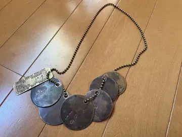 빈티지 도그택 & 코인형 플레이트 목걸이