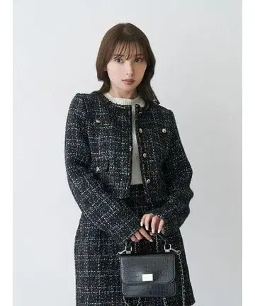 새상품 MERCURYDUO 오리지널 트위드 노카라 자켓