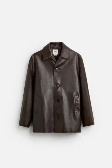 ZARA 90's 아카이브 브라운 리얼 가죽 카 코트 자켓