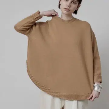 두 블루 베이지 오버 사이즈 니트