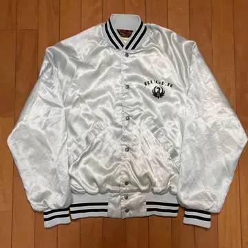 80s USA제 나일론 바시티 자켓 새틴 블루종 나일론 자켓