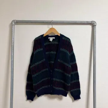 80s 90s 모헤어 가디건 보더 빈티지