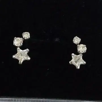 k10 지르코니아 화이트 골드 10K 스타 귀걸이 별