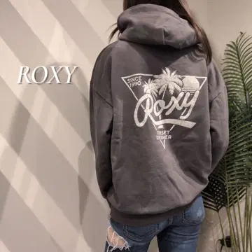 ROXY 백 빅 로고 프린트 파일 후드티