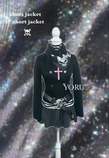 자켓 y2k 그런지 다크코어 펑크 NANA 짧은 기장 피치 헤이세이 갸루