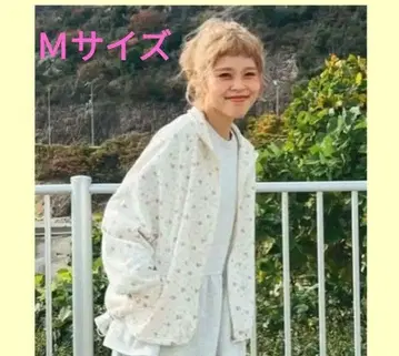 시마무라 ayano 콜라보 꽃무늬 와플 블루종 꽃무늬 와플 M 사이즈