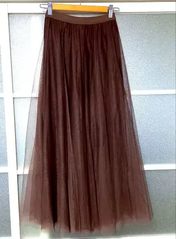 BouJeloud 롱 맥시 샤샤 스커트 브라운 프리 사이즈