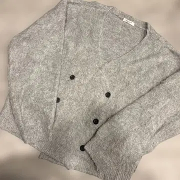 새상품급 FREAK'S STORE 더블 브레스트 샤기 니트 가디건