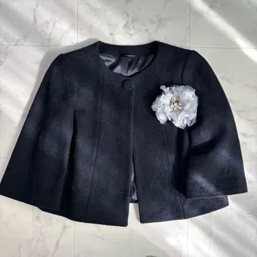 ANAY 아나이 캐시미어 혼방 노카라 자켓 블랙 졸업식 입학식