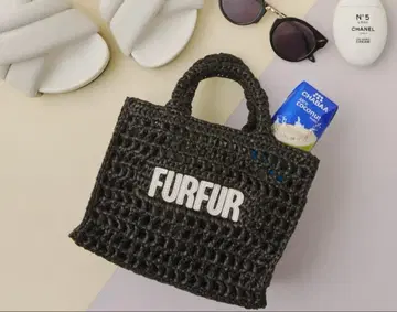 FURFUR 라피아 로고 토트백