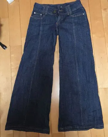 escape 다크 블루 배기 데님