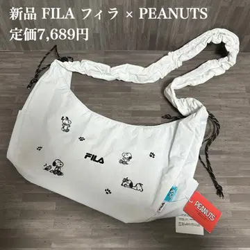새상품 휠라 FILA PEANUTS 화이트 토트백 스누피 자수