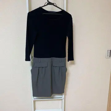 LOUNIE by LOUNIE 무릎 기장 원피스 블랙 그레이