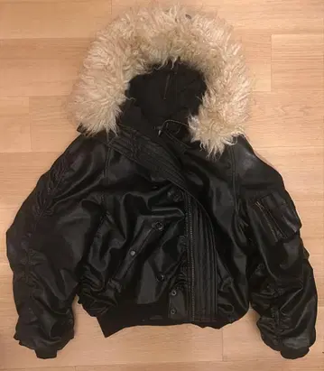 시크 스타일 2way 퍼 플라이트 가죽 자켓