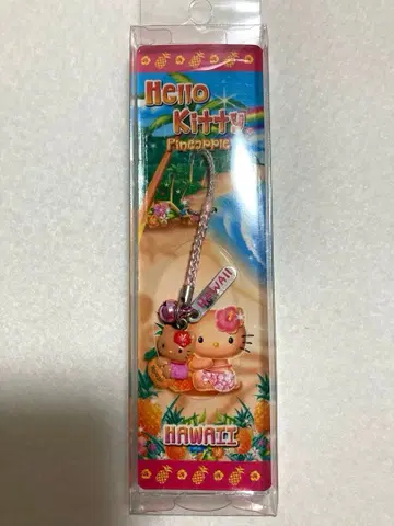헬로키티 하와이 한정판 파인애플 스트랩 매듭 지역 한정 키티