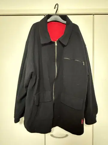 marlboro 집업 자켓 블랙/레드