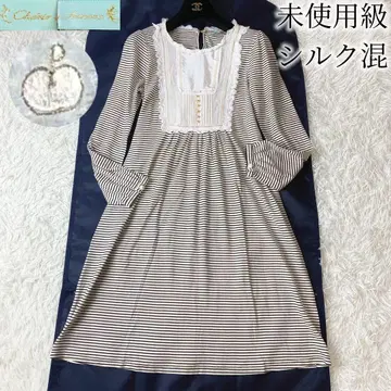 4 미사용급 프랑슈리페 프릴 레이스 롱 보더 플레어 원피스