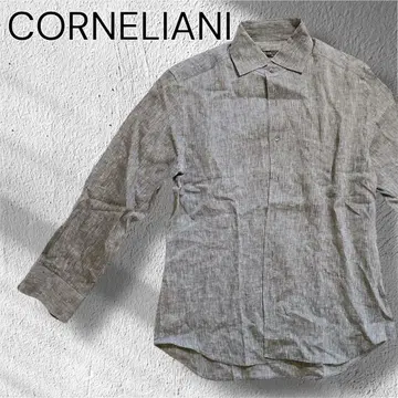 새상품급 꼬르넬리아니 긴팔 셔츠 39 린넨 마 그레이 클리닝 완료 S