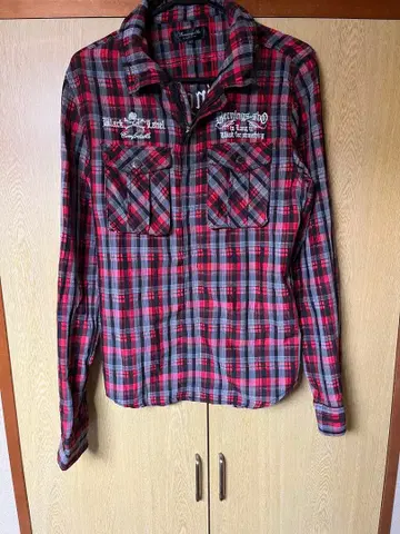 버밍스 쇼 체크 무늬 긴팔 셔츠 M